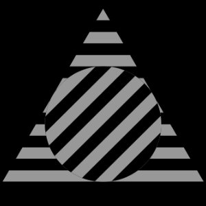 Logo of a triangle with an enclosed circle